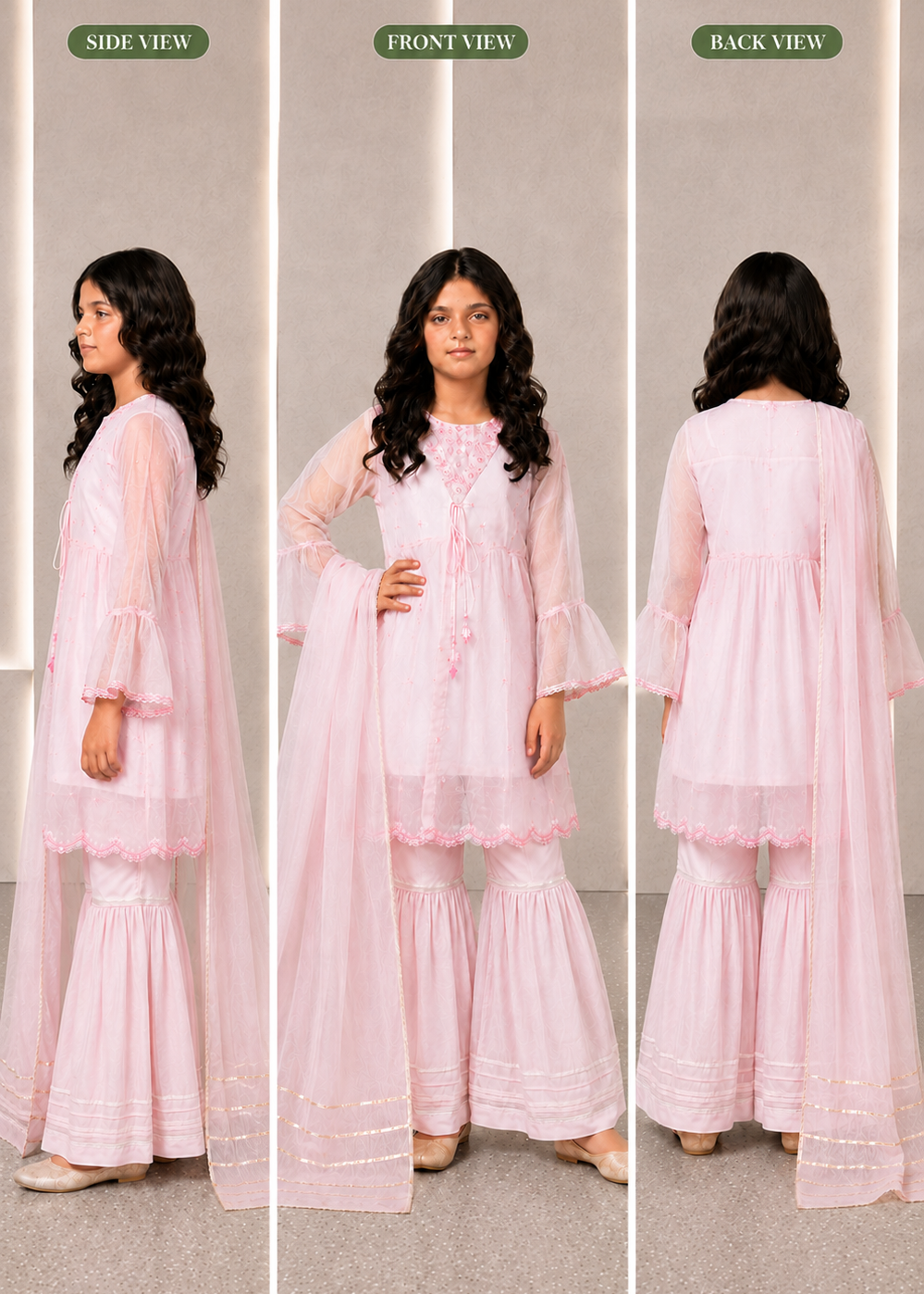 Cotton Sharara Dress