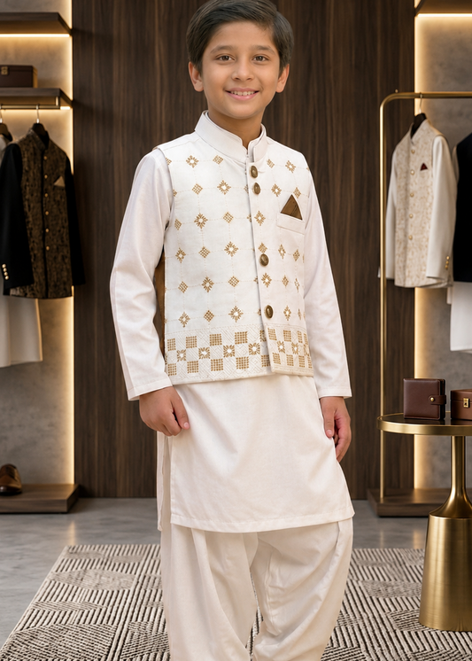 Boys Waistcoat Shalwar Kameez
