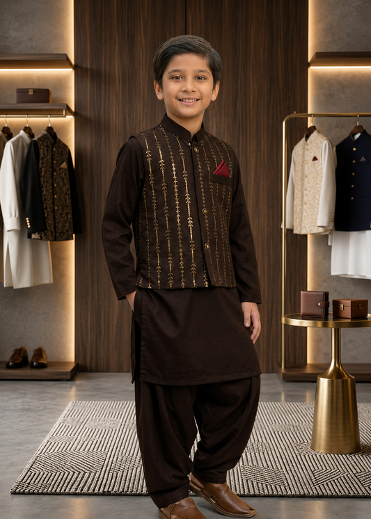 Boys  Waistcoat Shalwar Kameez Dress