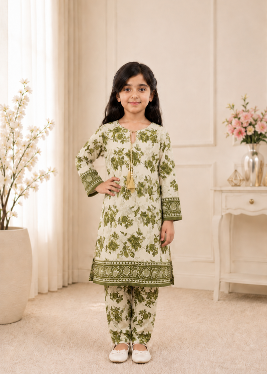 Printed Girls Cotton Suit