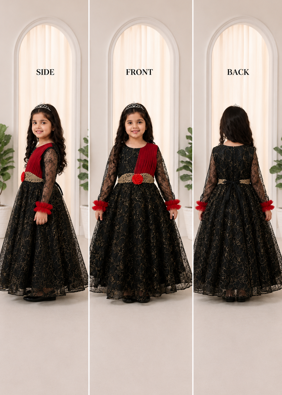 Black Colour Net Frock