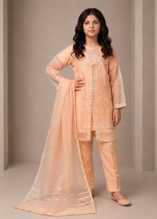 Embroidered 3 Piece Shalwar Kameez Girls Dress