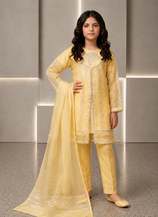 Embroidered 3-Piece Girls Suit
