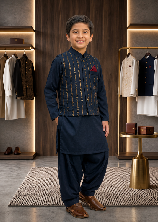 Boys  Waistcoat Shalwar Kameez Dress
