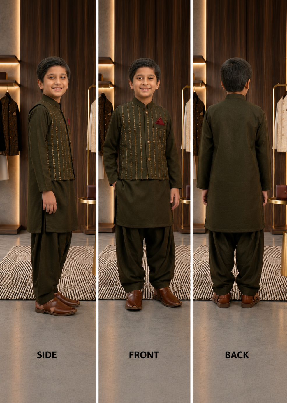 Boys Waistcoat Shalwar Kameez