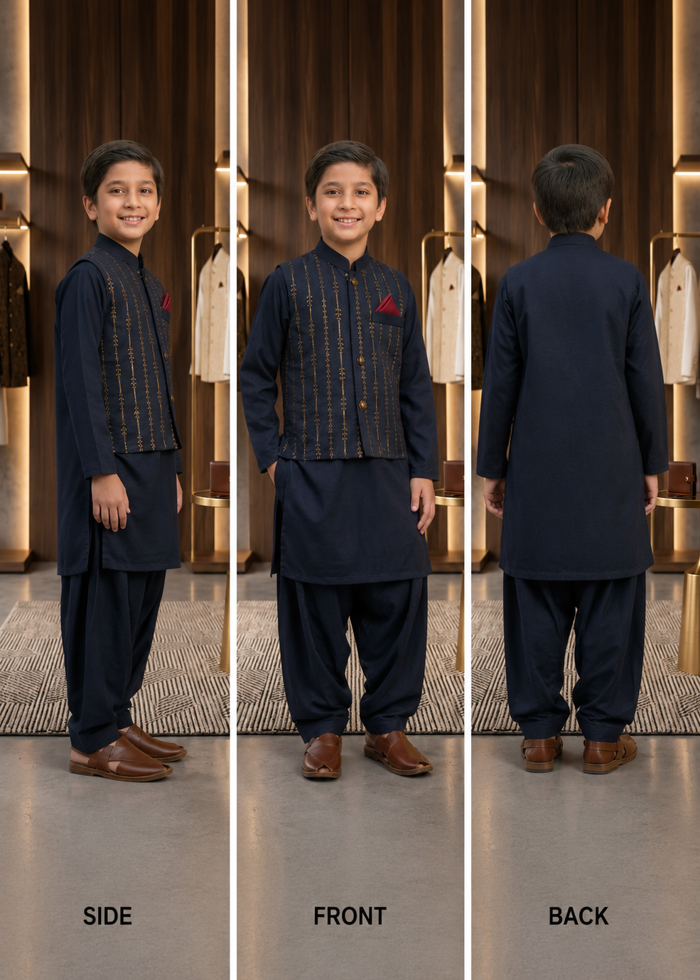 Boys  Waistcoat Shalwar Kameez Dress