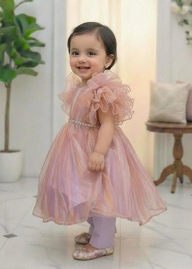 Enchanted Aurora Ruffled Tulle Party Dress - Multi-Color Pastels