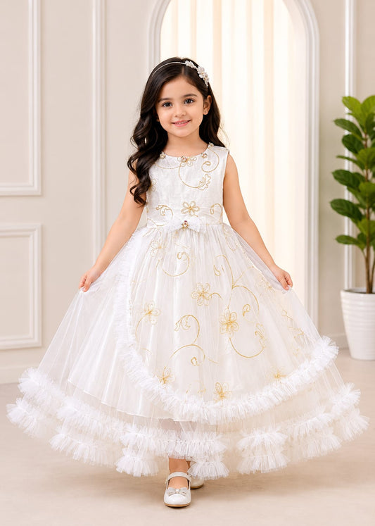White Frill Girls Frock